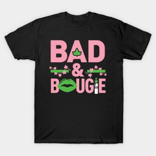 Bad and Bougie 1908 AKA Pretty Girls Ivy Pearls Pink Green Phirst Pham T-Shirt